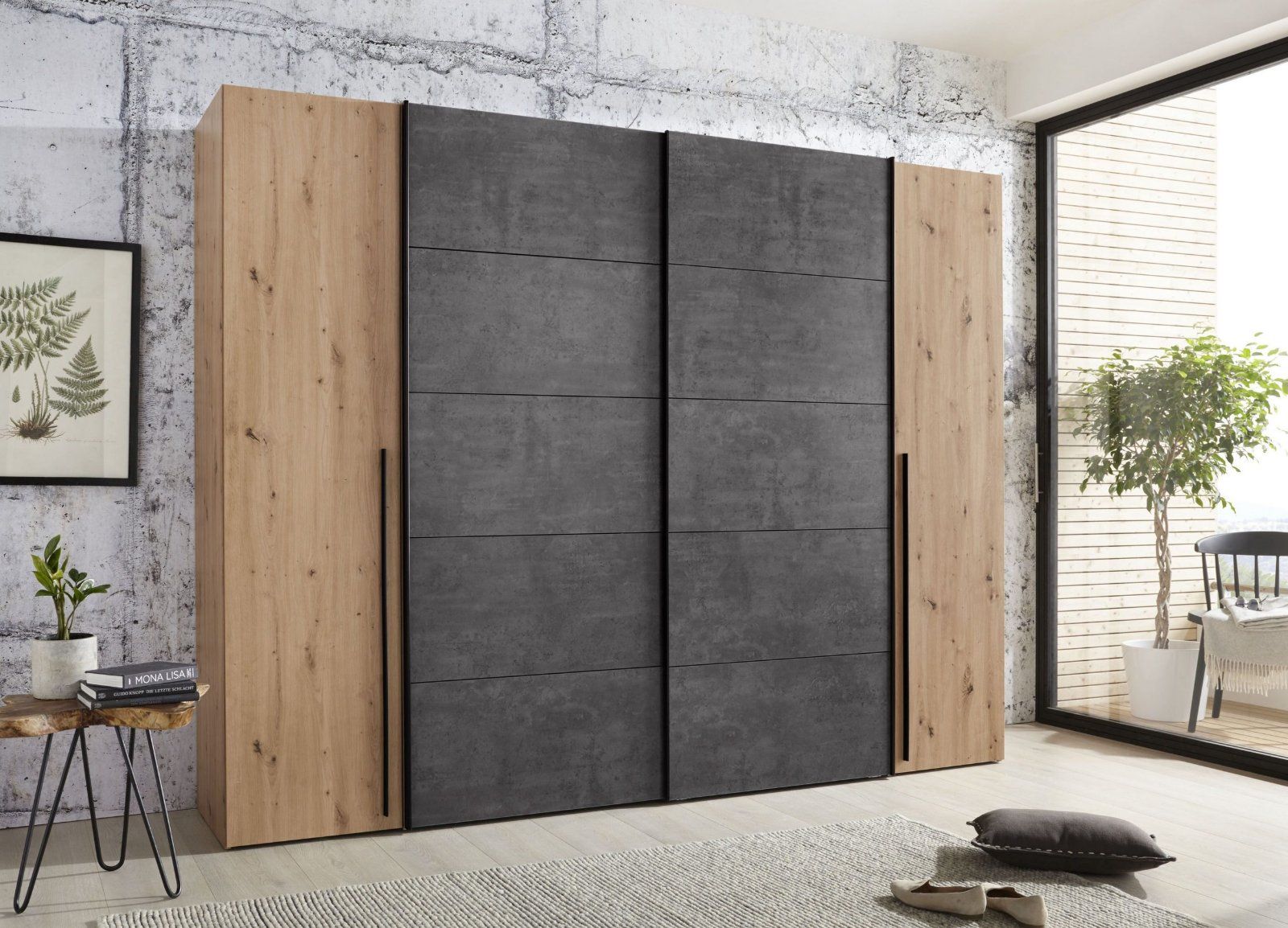 Dreh-/Schwebetürenschrank »Narago« 270cm Artisan-Eiche