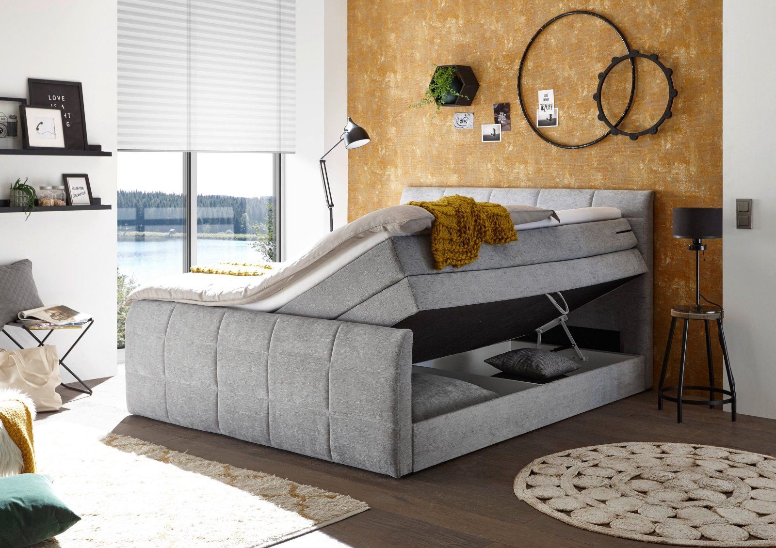 Boxspringbett Sacramento,180cm inkl. zwei Bettkästen und Topper