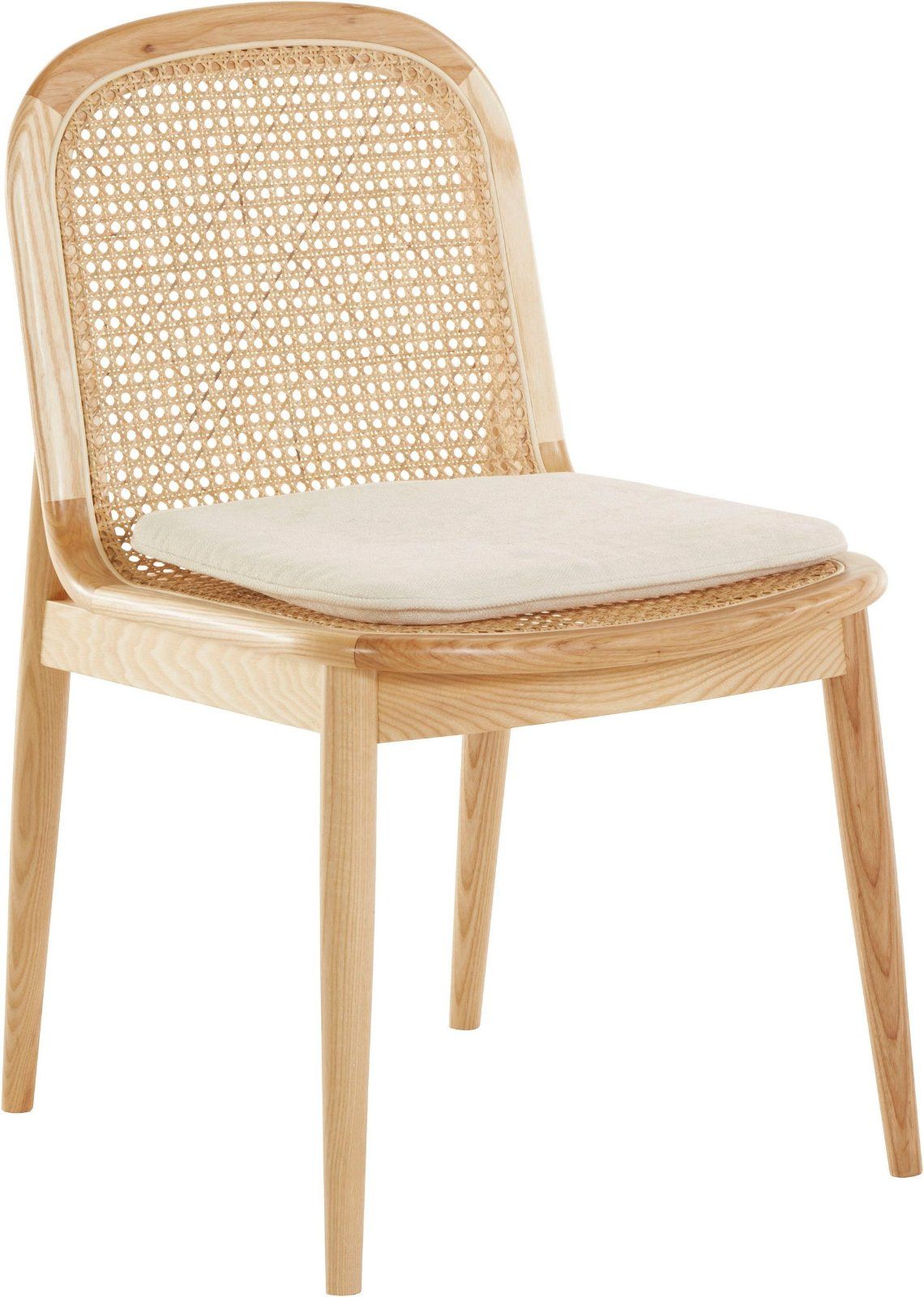 Essgruppe »Mavie« Set, 5-tlg Massivholz mit Rattaneinsatz
