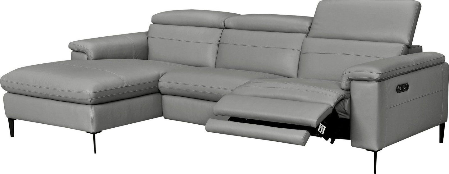 Ecksofa Sacramento elektrische Relaxfunktion Leder dunkelgrau