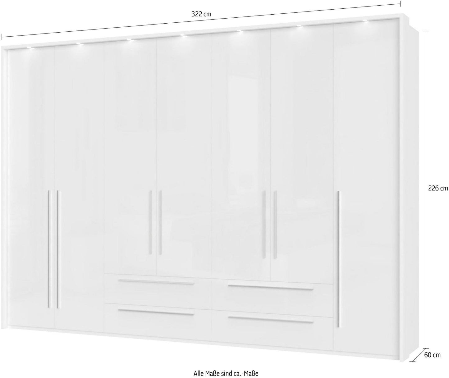 Places of Style Kleiderschrank Piano UV lackiert, hochglänzend