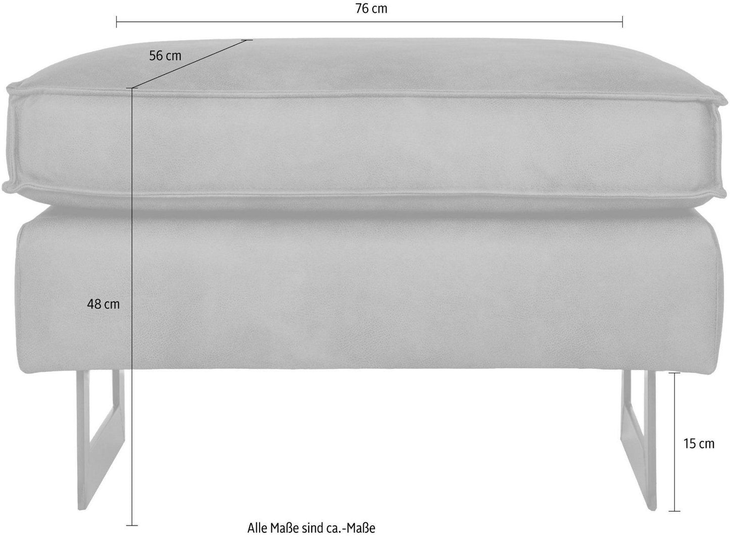 Ecksofa Pinto mit Hocker in Luxus-Microfaser Lederoptik braun