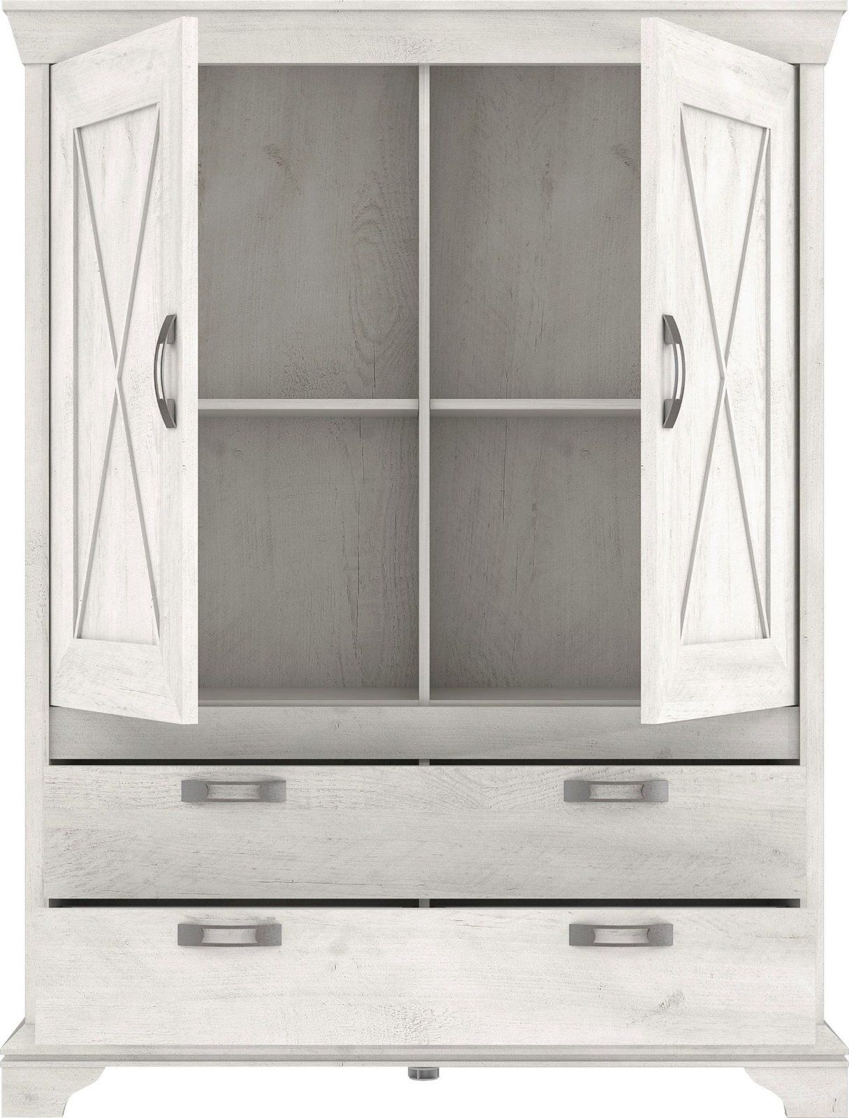 Highboard im dekorativen Landhausstil, Pinia Weiss