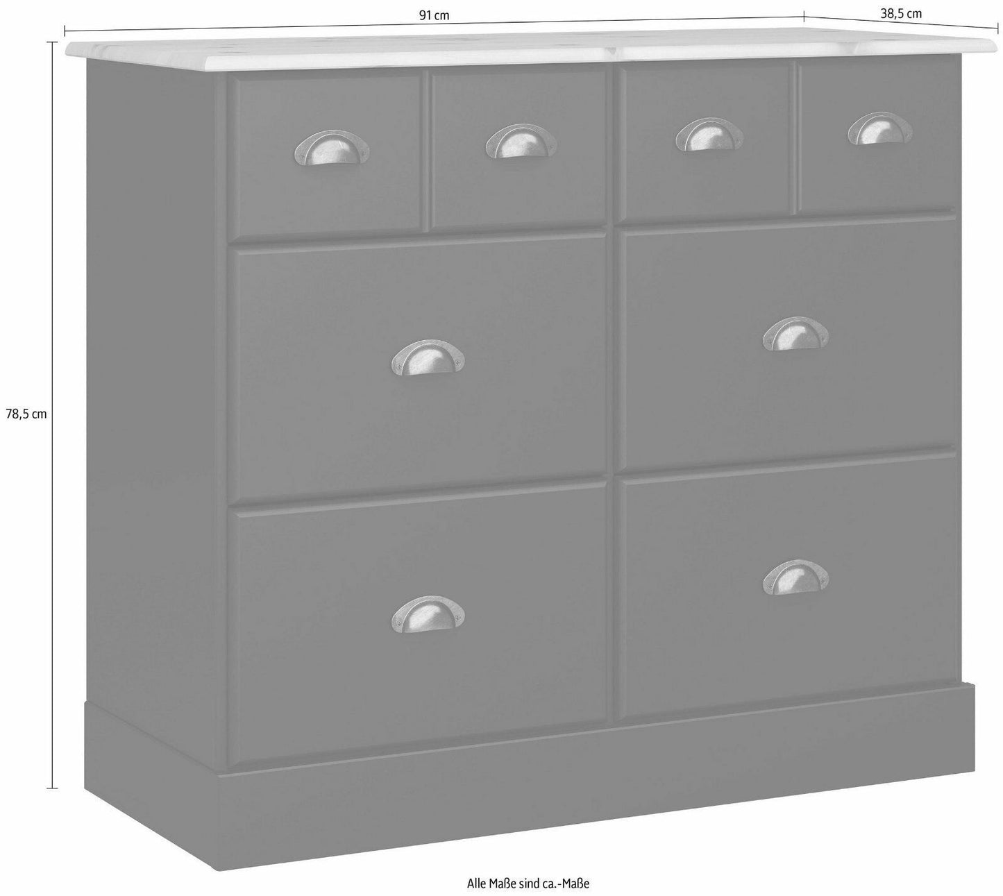 Home affaire Kommode »Nola«, Breite 91 cm in schwarz