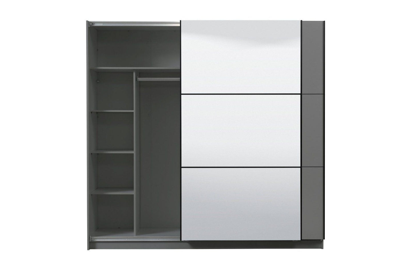 Schwebetürenschrank »Sierra« mit Spiegel in Graphite grau