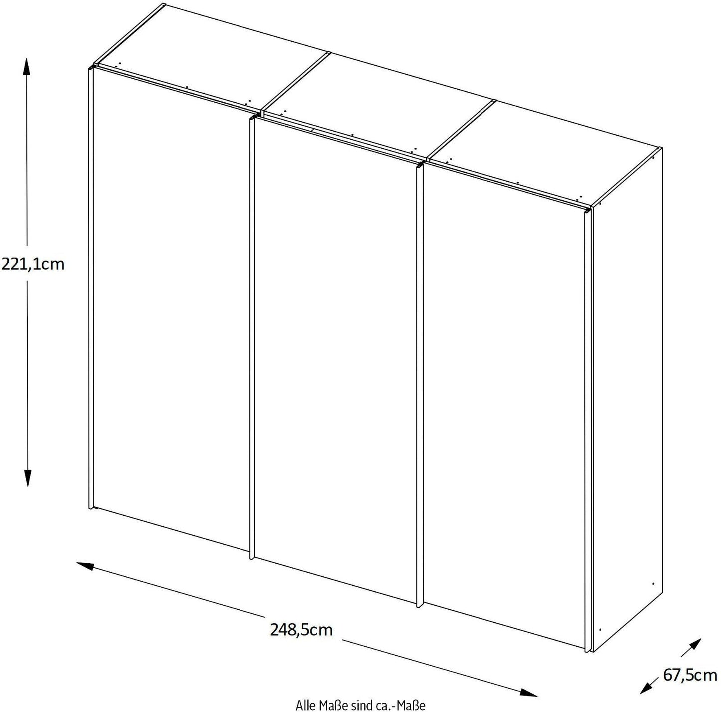 STAUD Schwebetürenschrank Sinfonie Plus Mit Spiegeltür Weiß Dekor