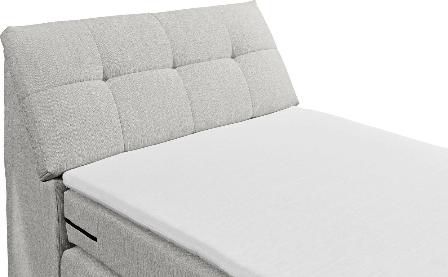 Boxspringbett »Concord« inkl. Motor, 120x200cm, Stauraum im Kopfteil und Topper in hellgrau
