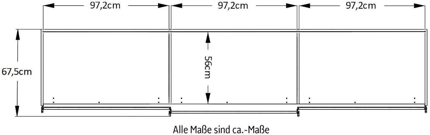 STAUD Schwebetürenschrank Sinfonie Plus mit Glas-Spiegel-Front in sandfarben