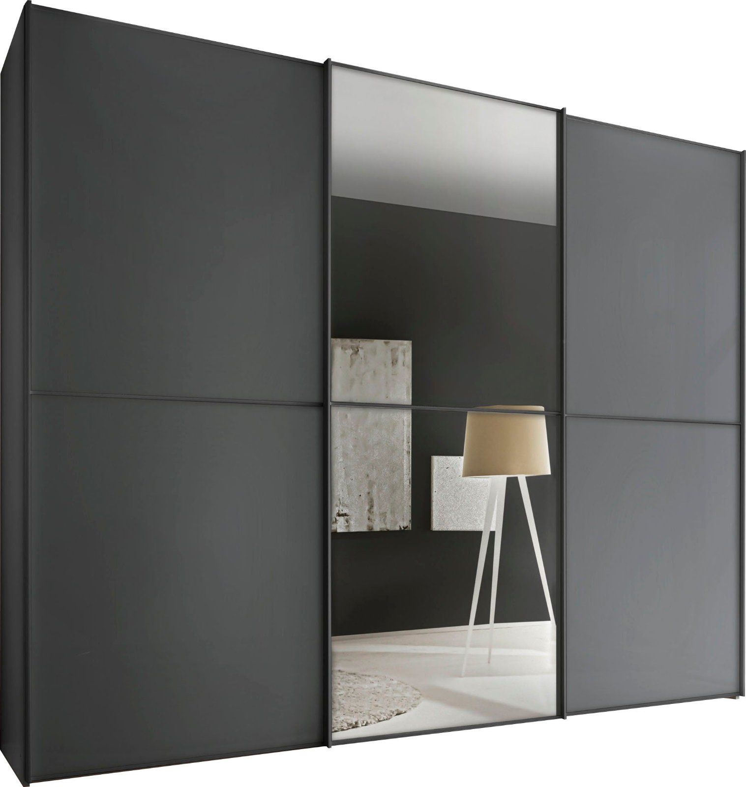 Schwebetürenschrank Sinfonie Plus Mit Spiegeltüre Vulkan Dekor