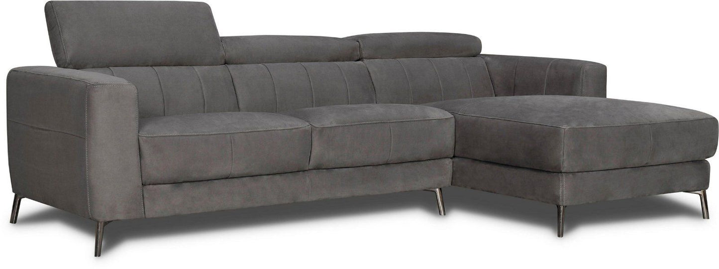 Places of Style Ecksofa »California« Luxus-Microfaser dunkelgrau