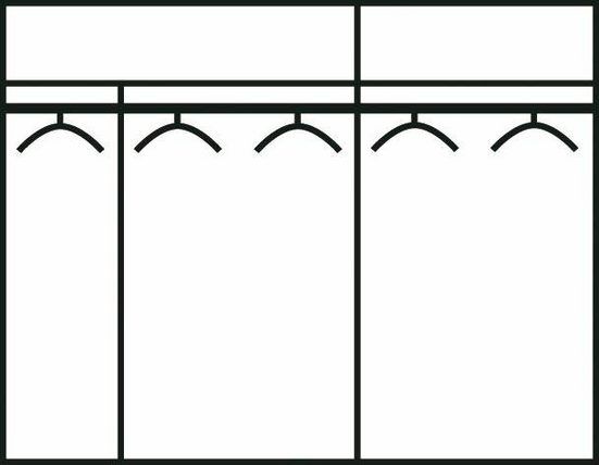 Schwebetürenschrank Jacky 270cm Schlammeiche-Schwarzeichefarben