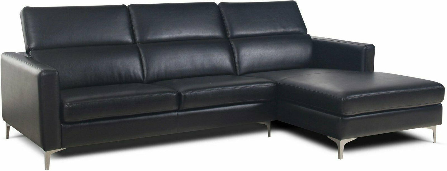 Places of Style Ecksofa in schwarzem Luxus-Kunstleder
