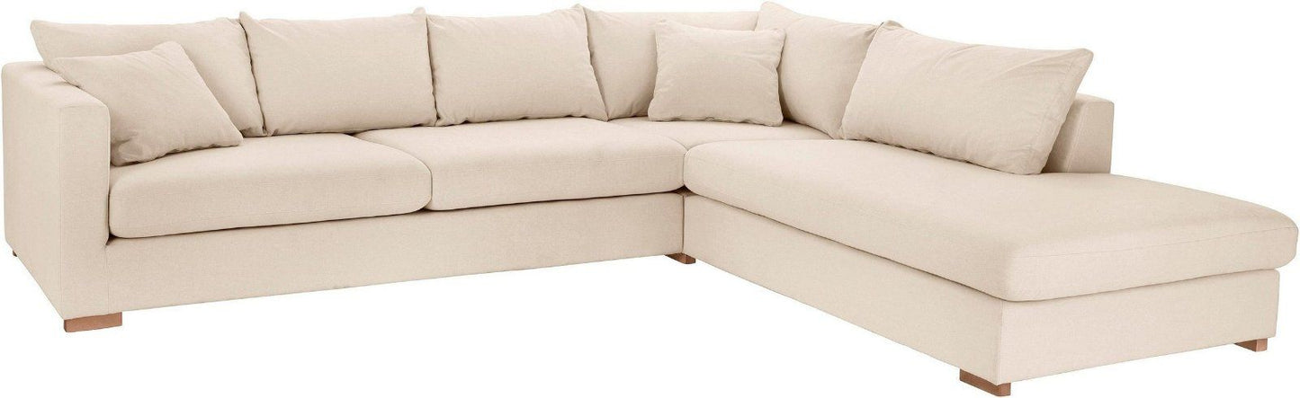 Home&Living Ecksofa »Arles« in Struktur beige mit Hocker