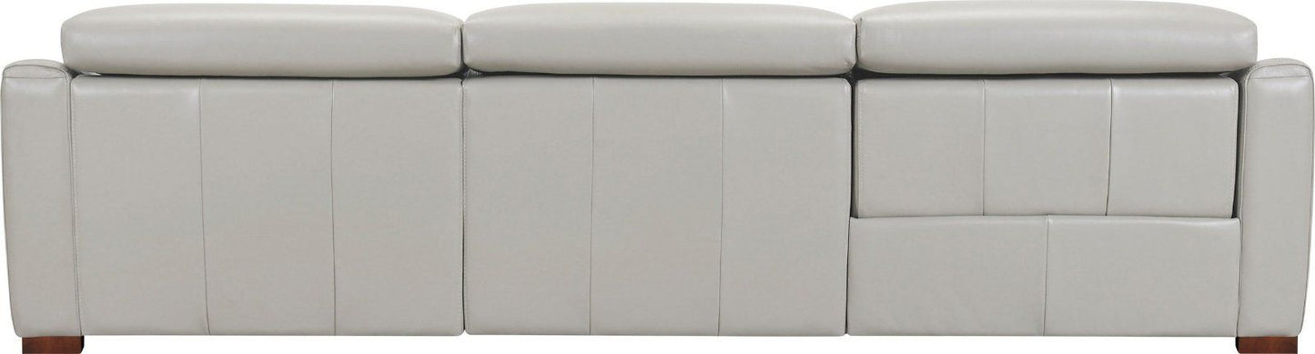 Places of Style Ecksofa Jameson mit Relaxfunktion Leder hellgrau