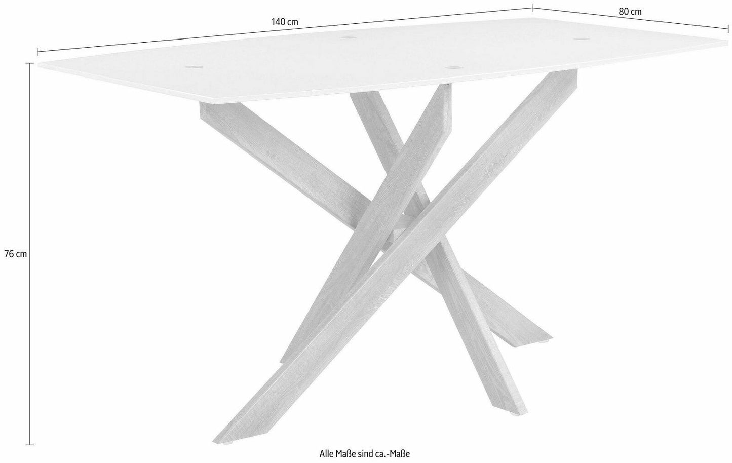 INOSIGN Esstisch »Kairi« 140cm Natur/Weiß | Natur | Marmoroptik