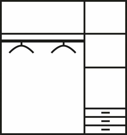 Kleiderschrank Jupiter in betonfarben/weiß 3 türig