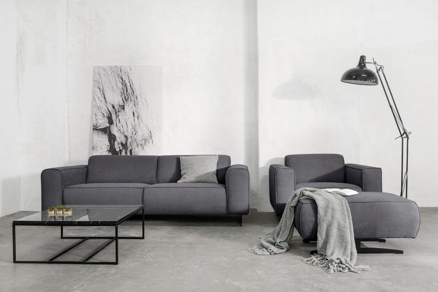Places of Style 3-Sitzer Murcia, mit Federkern, in grau