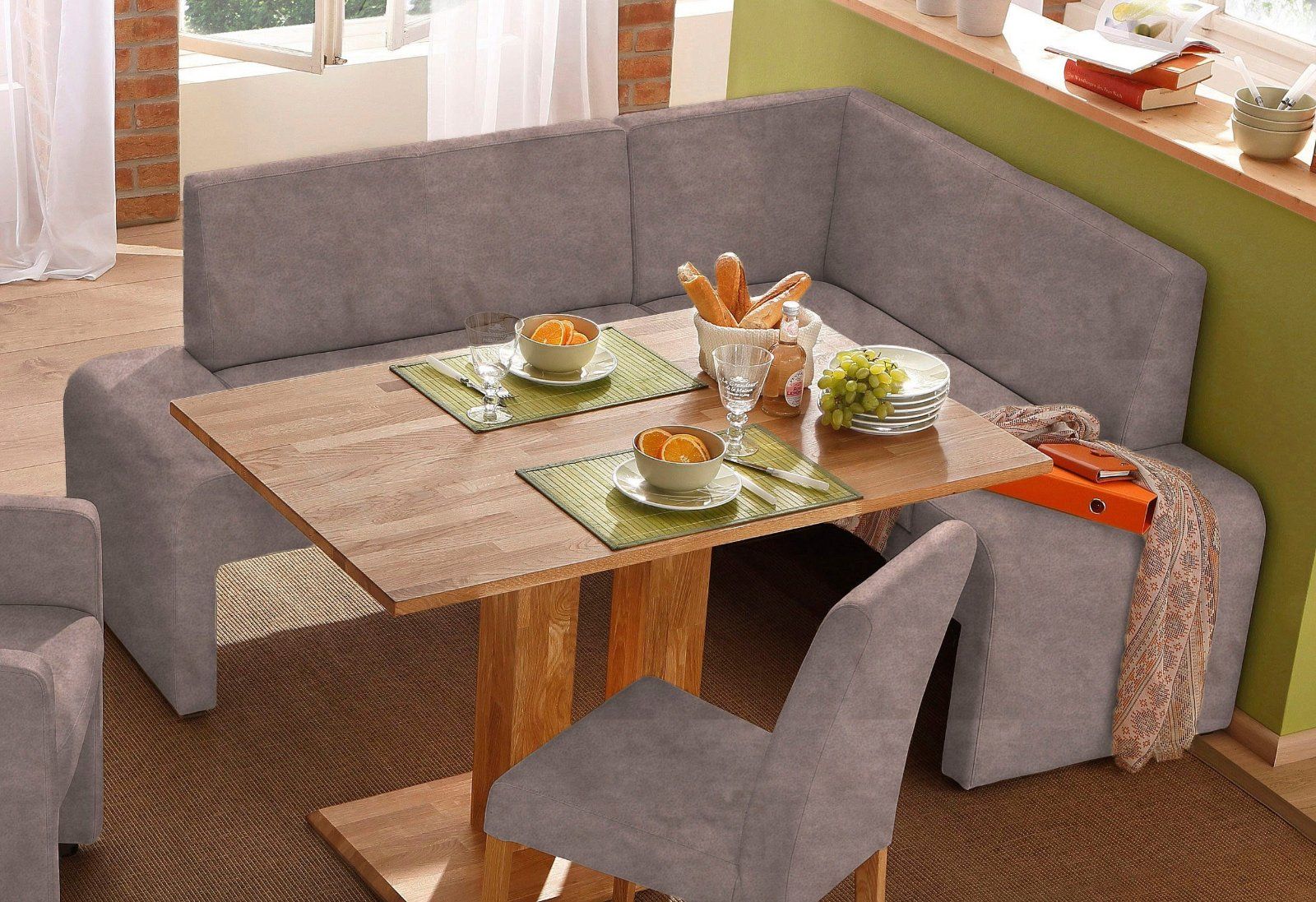 Home affaire Eckbank »Bologna« Microfaser dunkelbraun, langer Schenkel links