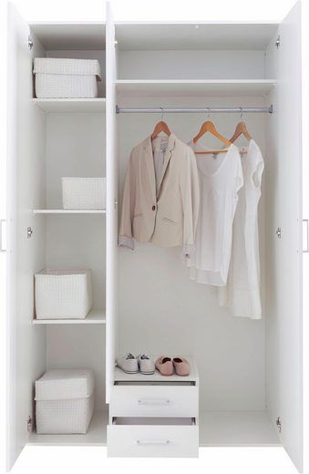 Kleiderschrank »Karl« mit Spiegel in weiß