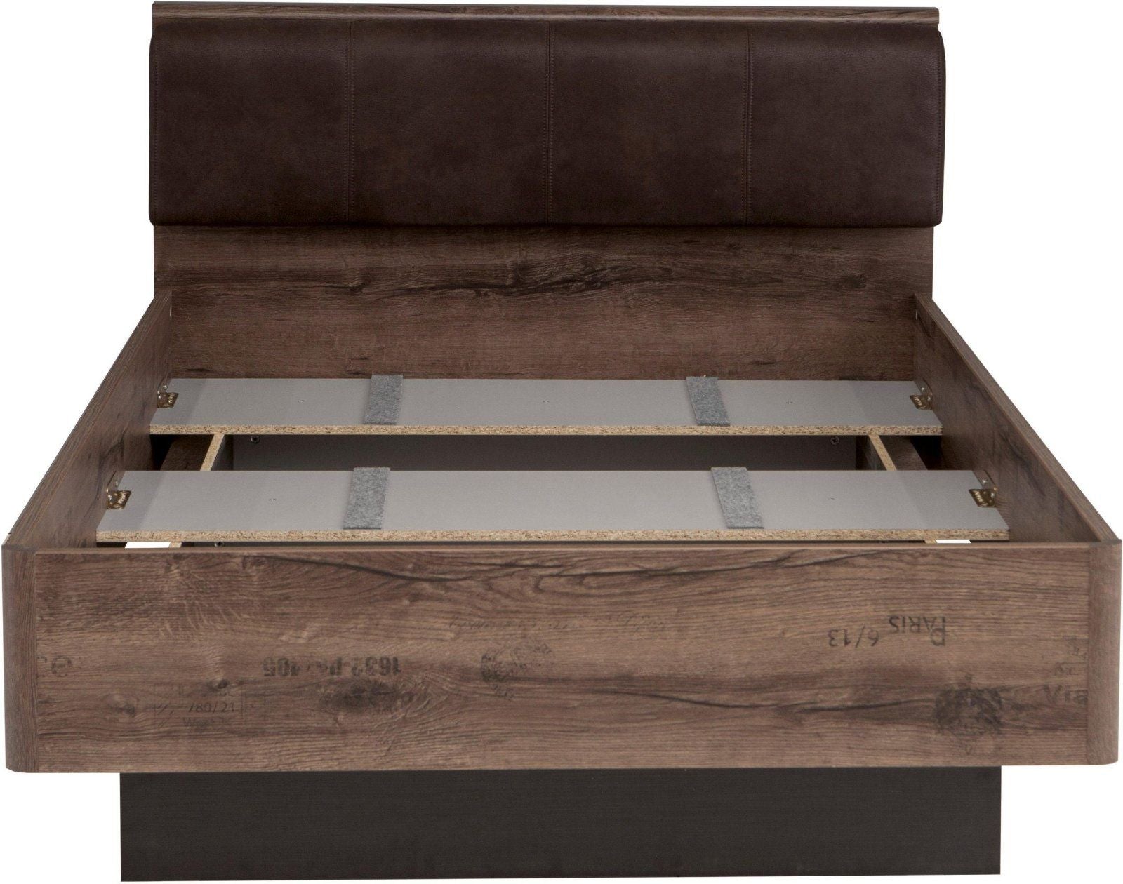 Bett Jacky 120 cm x 200 cm Schlammeichefarben-Schwarzeichefarben