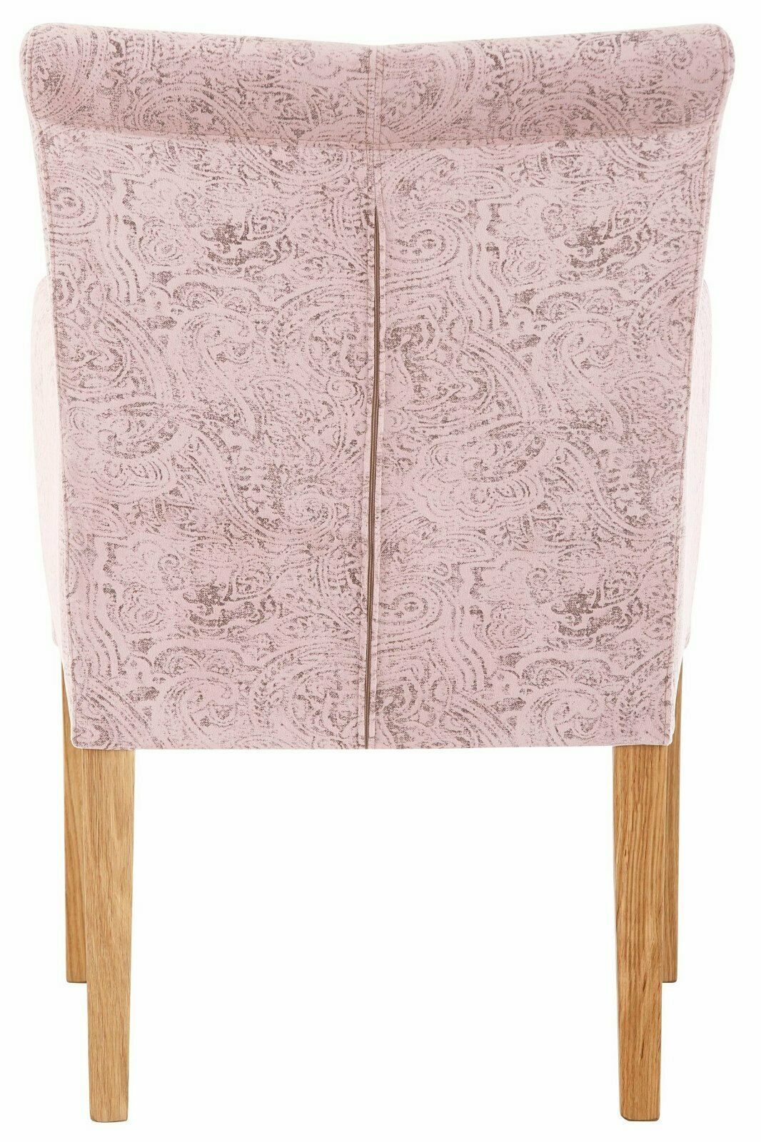 Armlehnstuhl »King« 6 Stück, Microfaser mit Druck rosa/eiche