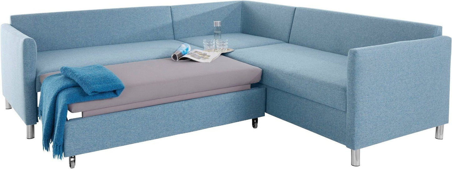 Ecksofa »Manlius«, mit Schlaffunktion, Struktur blau-grün