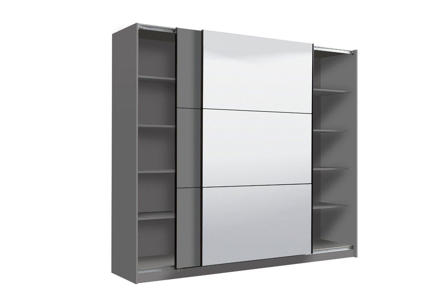 Schwebetürenschrank »Sierra« mit Spiegel in Graphite grau