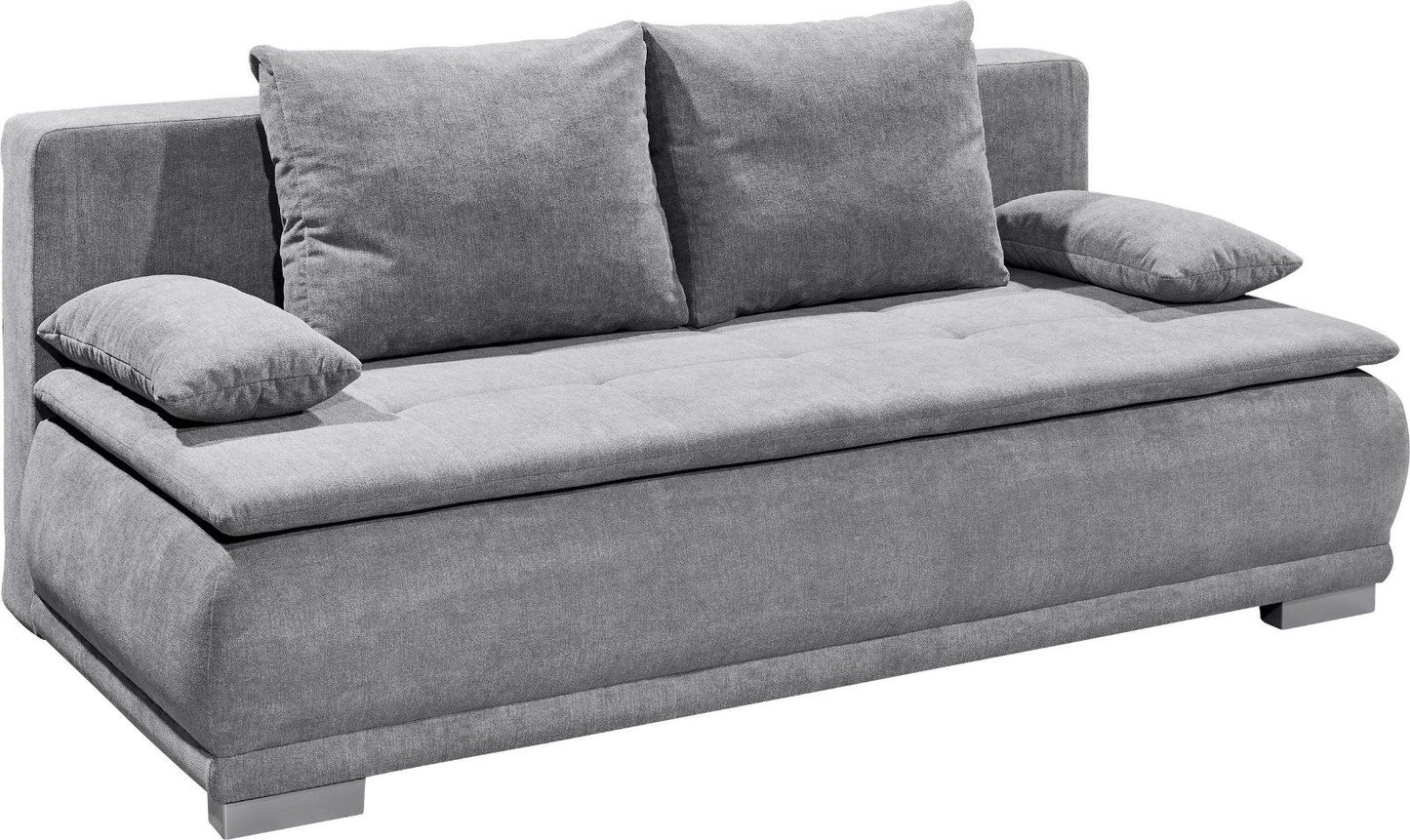 Schlafsofa Luigi, mit Bettfunktion, Bettkasten, dark grey
