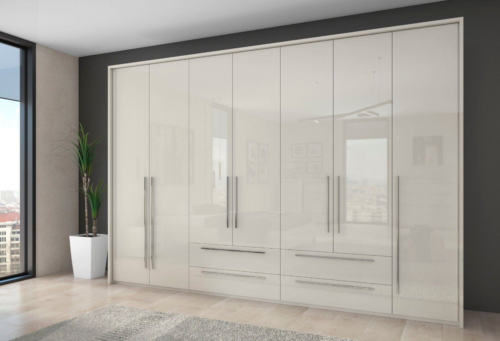 Places of Style Kleiderschrank Piano UV lackiert, hochglänzend