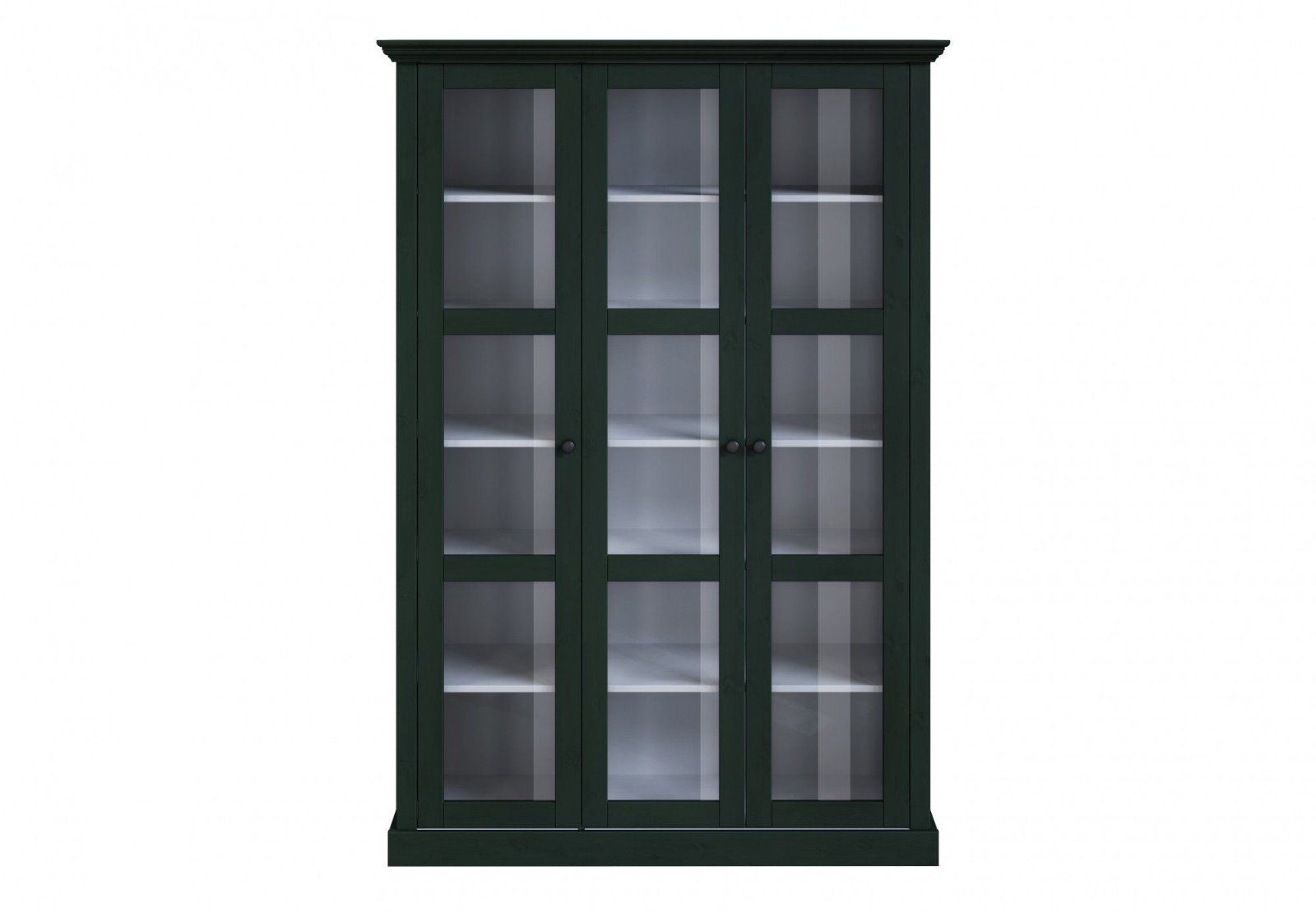Home affaire Vitrine Meliss aus massiver Kiefer in dunkelgrün/weiß