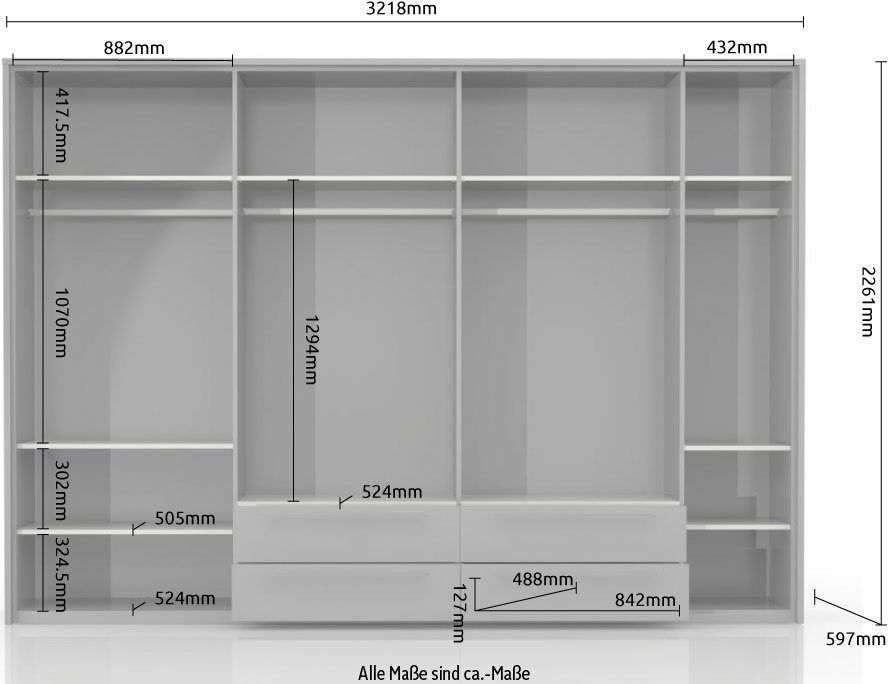Places of Style Kleiderschrank Piano UV lackiert, hochglänzend