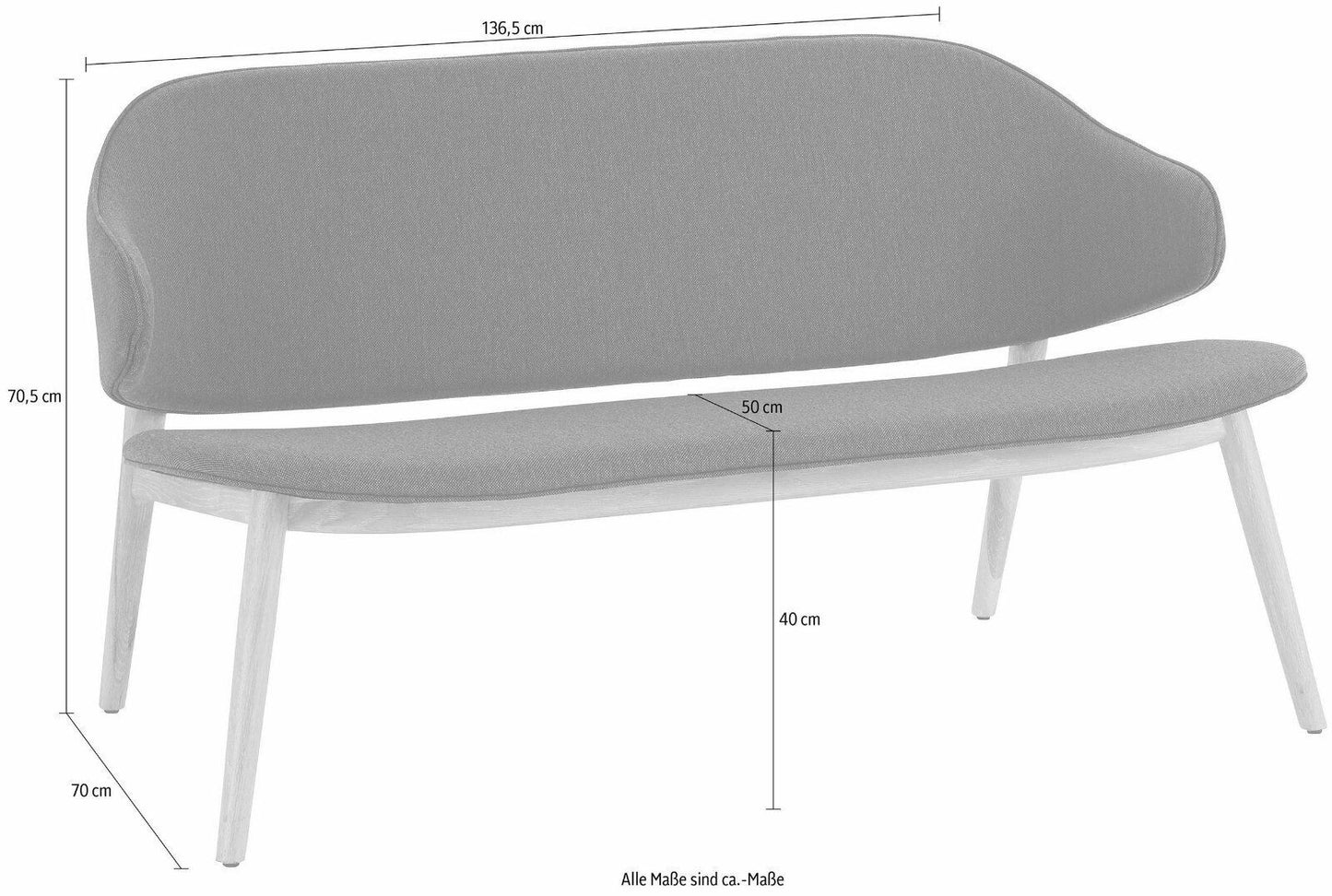 andas Sofa »Sporring«, Sofabank mit einer gebogenen Rückenlehne