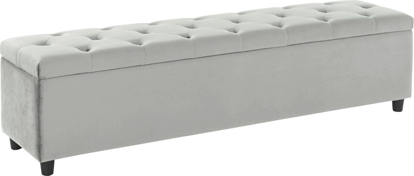 Bettbank Relaxy, gesteppt, mit Staufach 140cm grau