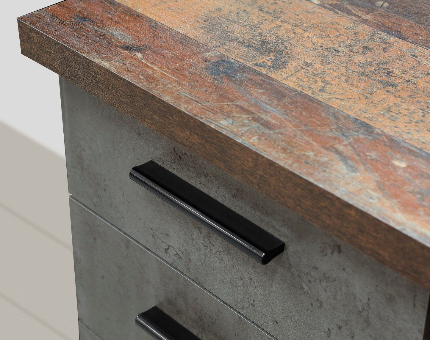 Schreibtisch »Netta« in Old Wood Vintage / Betonoptik Dunkelgrau