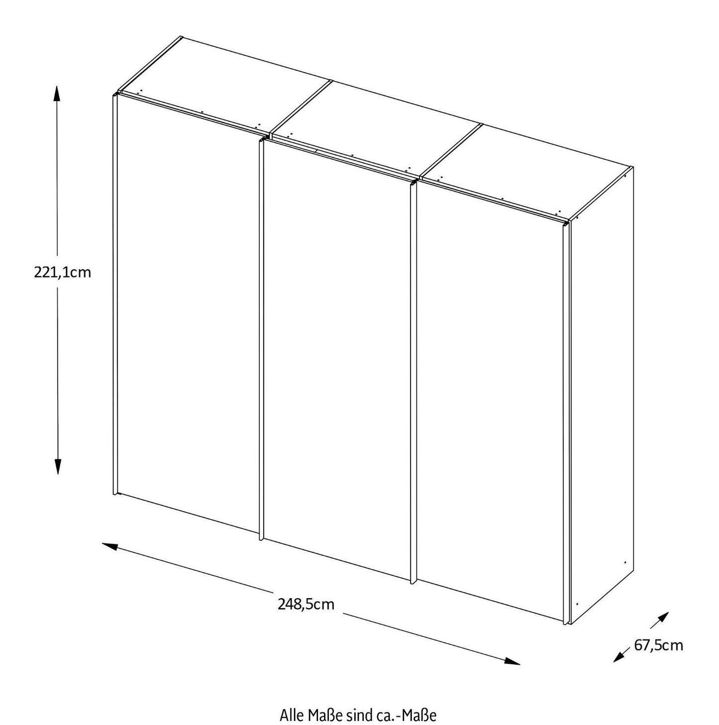 Schwebetürenschrank Sinfonie Plus Mit Spiegeltüre Artisan Eiche