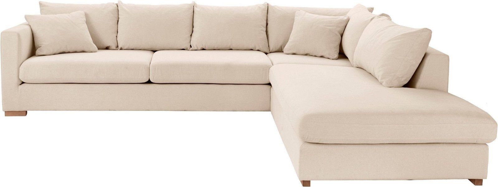Home&Living Ecksofa »Arles« in Struktur beige mit Hocker