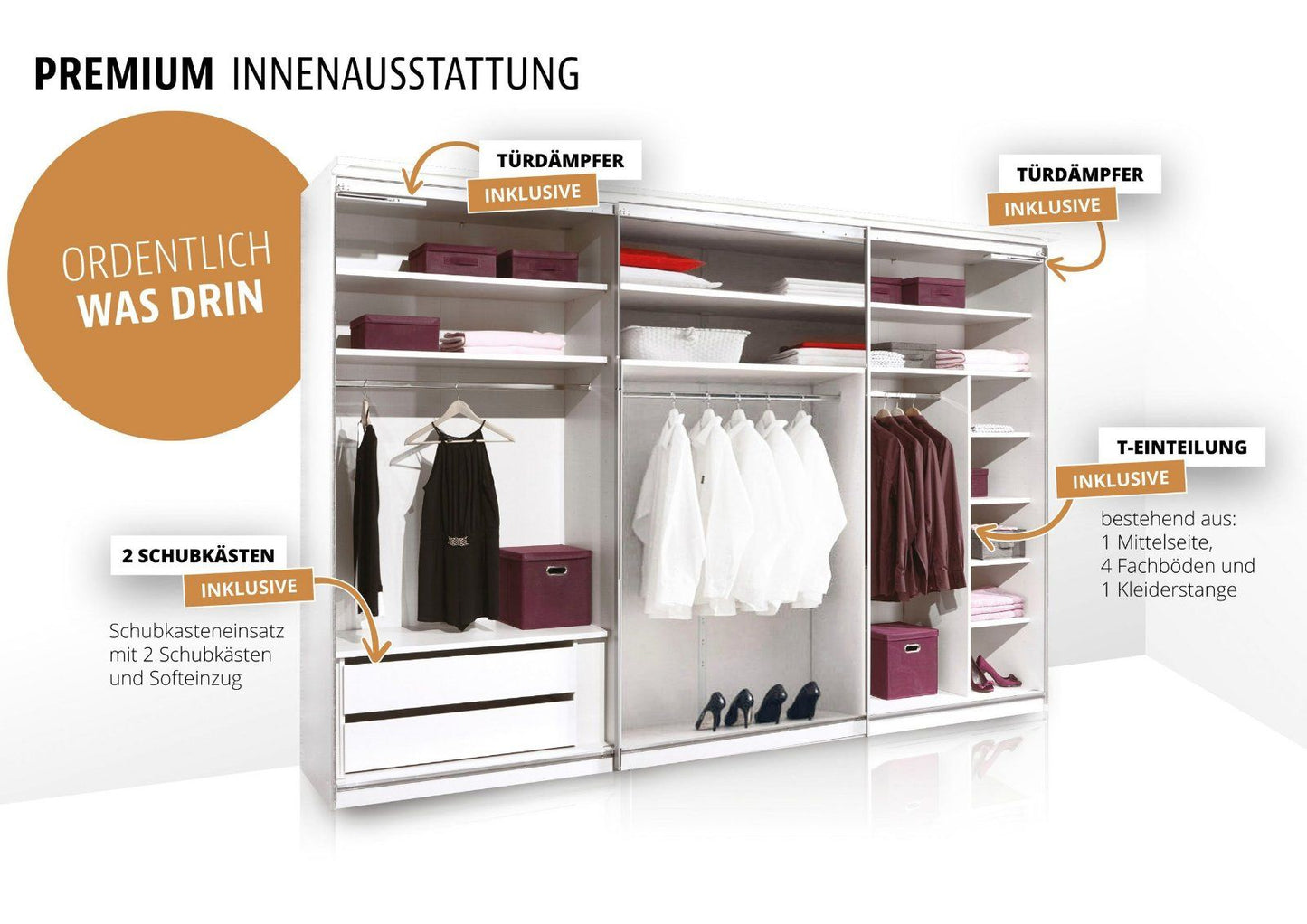 Schwebetürenschrank Sinfonie Plus Mit Spiegeltüre Vulkan Dekor