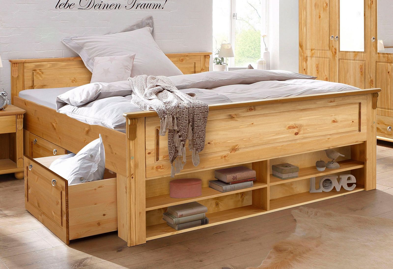 Home affaire Schlafzimmer-Set Tessin aus massiver Kiefer