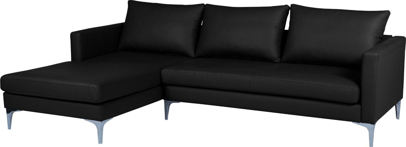 GEPADE Ecksofa »Laura« Leder Schwarz Recamiere links