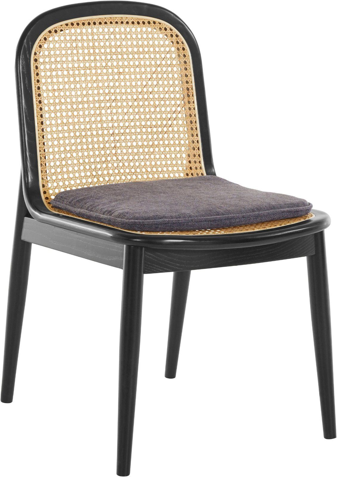 Esszimmerstuhl »Mavie«2er-Set, Massivholz mit Rattaneinsatz