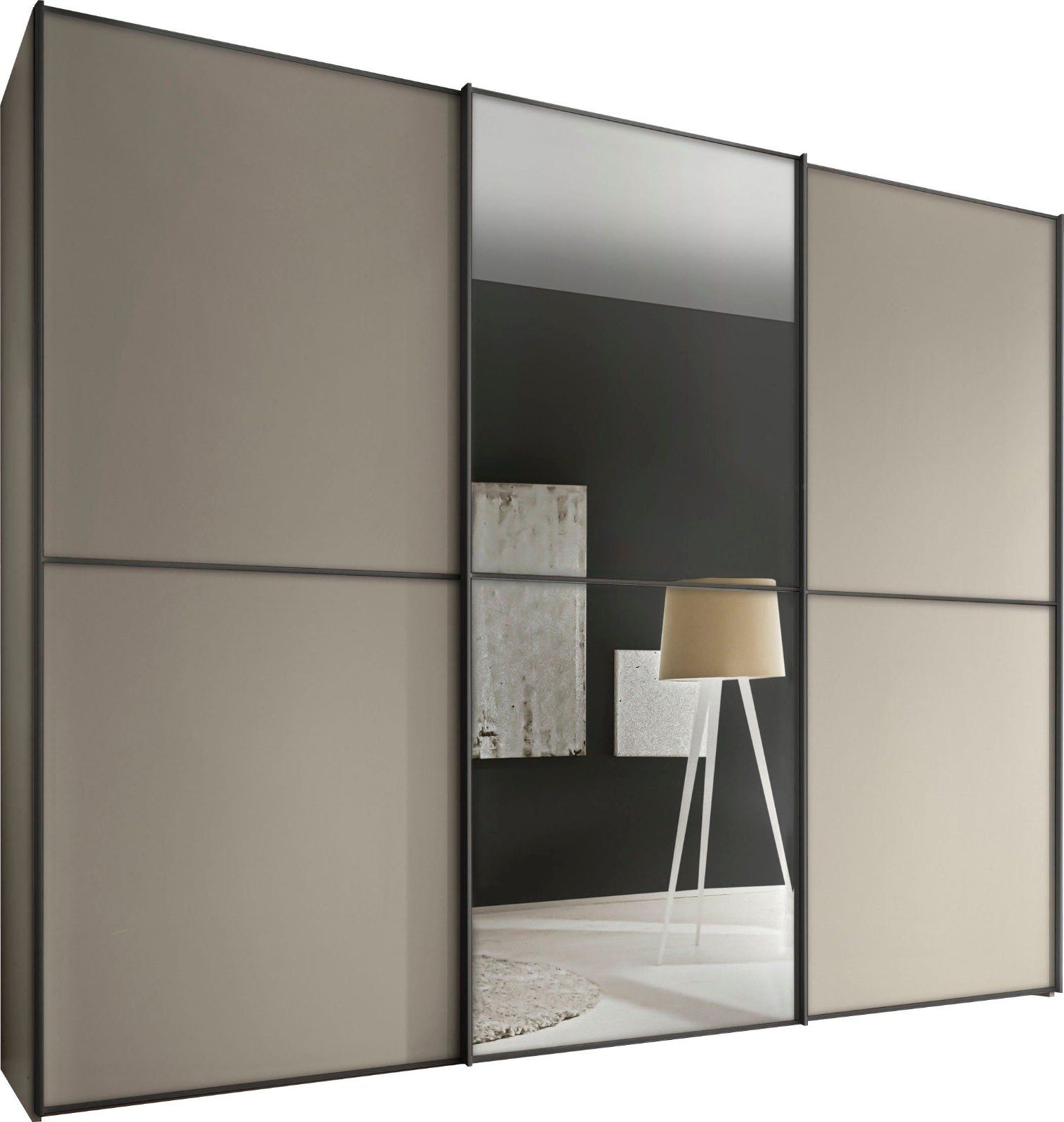 STAUD Schwebetürenschrank Sinfonie Plus Mit Spiegeltür Sandfarbe