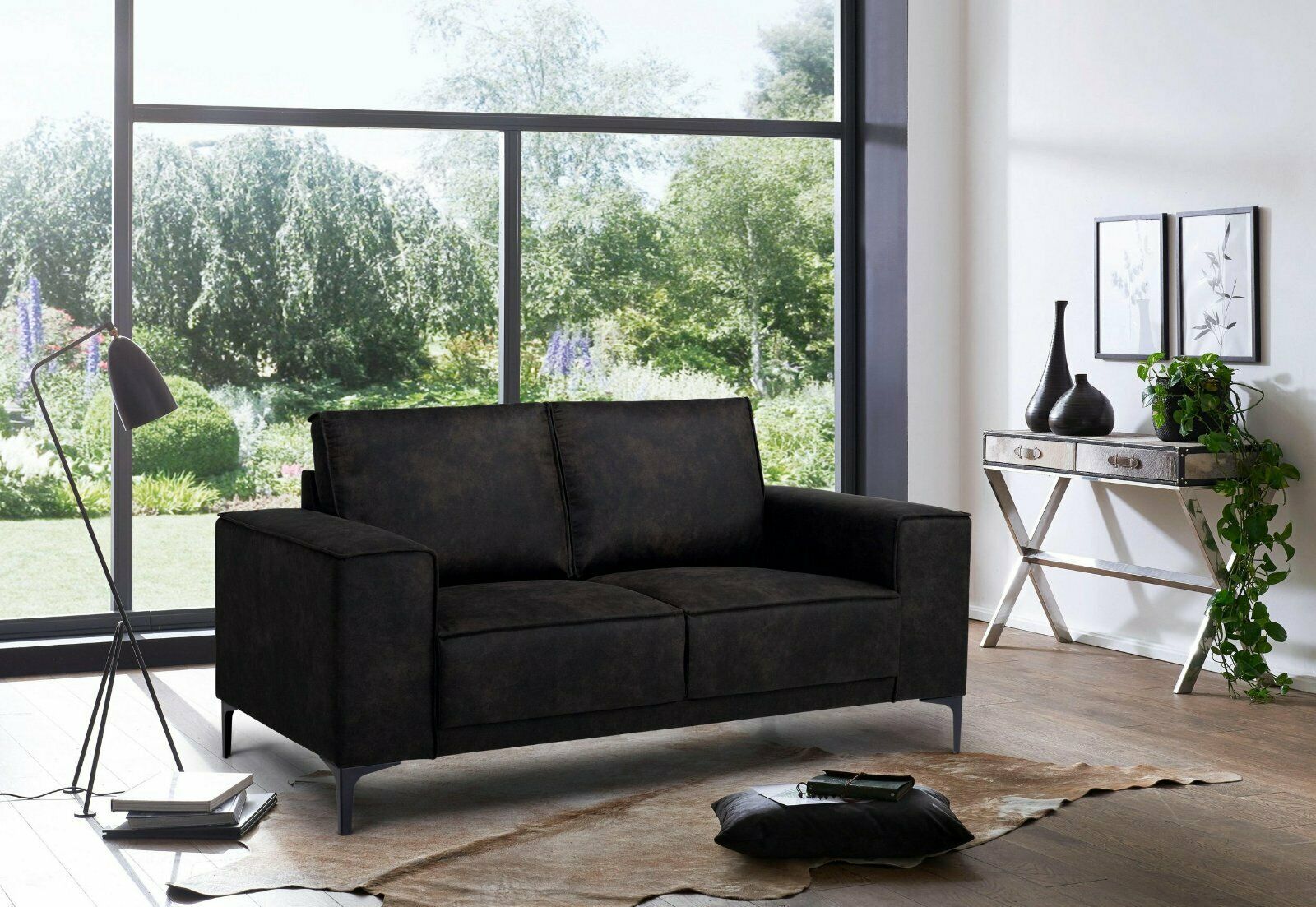 Places of Style 2-Sitzer »Oland« Luxus-Microfaser anthrazit