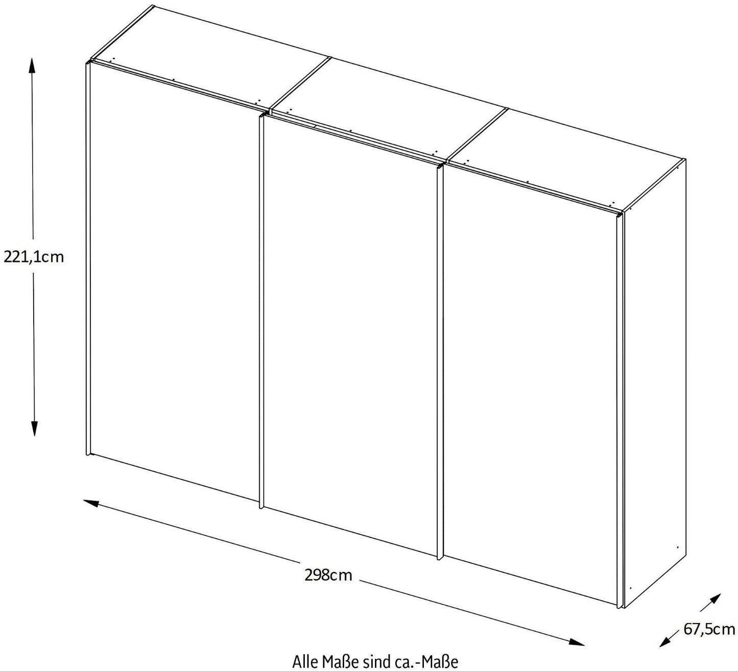 STAUD Schwebetürenschrank Sinfonie Plus mit Glas-Spiegel-Front in sandfarben