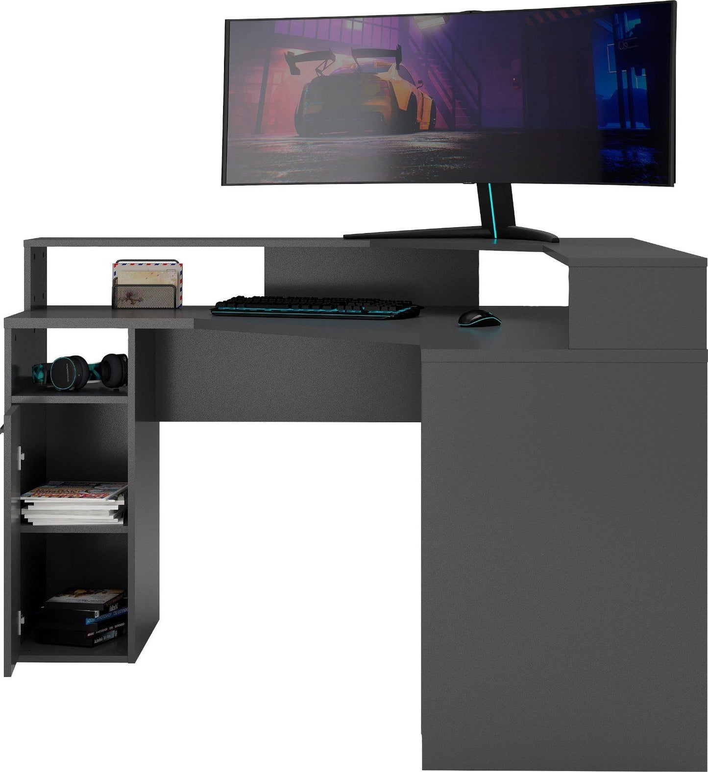 Gamingtisch » Zocker 2 « in anthrazit