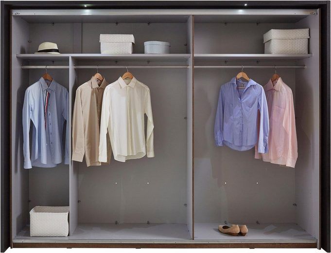 Schwebetürenschrank »Bellevue« 270cm schlammeichefarben/schwarz
