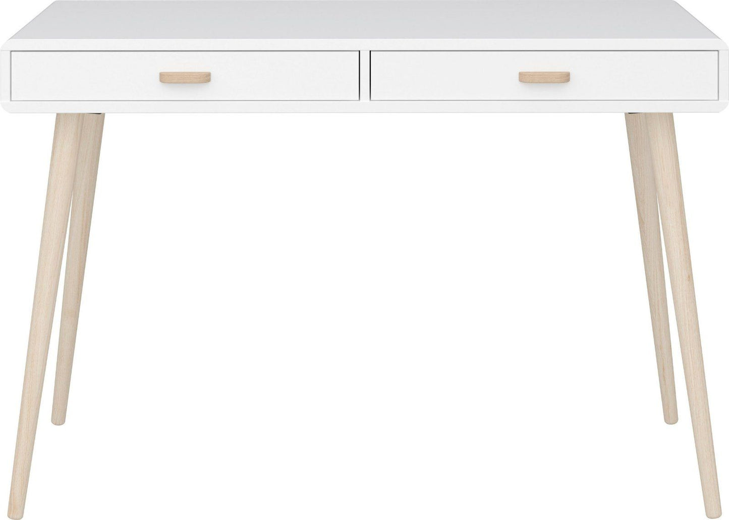 andas Schreibtisch Mino,skandinavischem Design, Weiss-Eiche natur