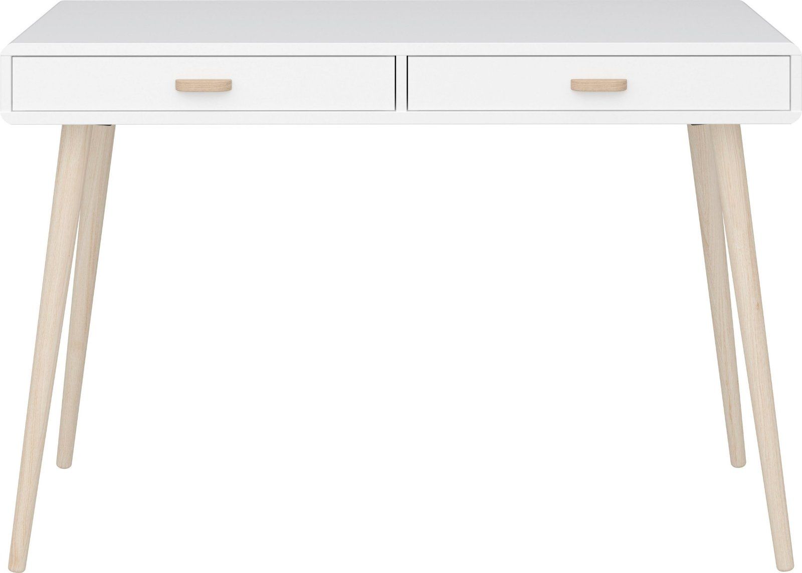 andas Schreibtisch Mino,skandinavischem Design, Weiss-Eiche natur