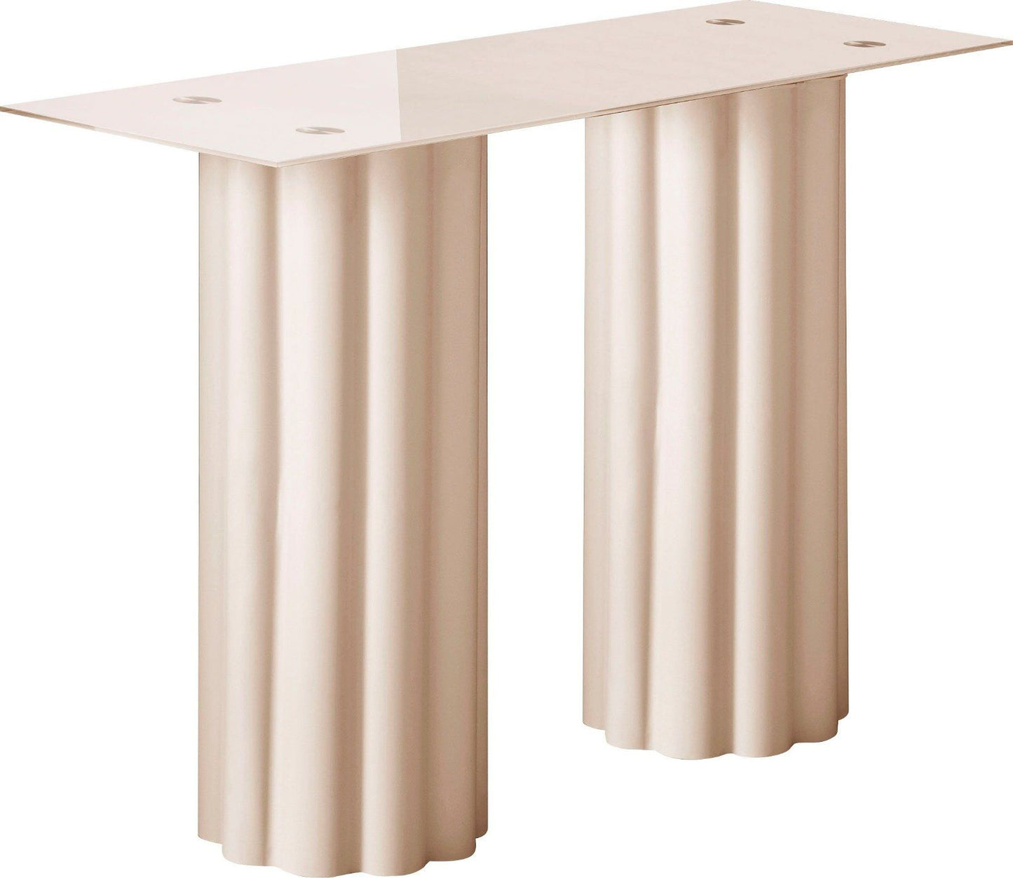 LeGer Home Konsole »Shaye«, Tischplatte 120cm Glas cremefarben