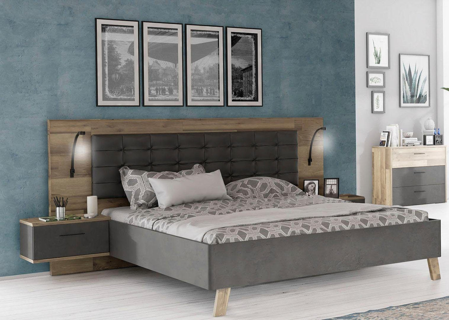Schlafzimmer-Set »Ricciano« Schwebetürenschrank 270cm,Bett 180cm