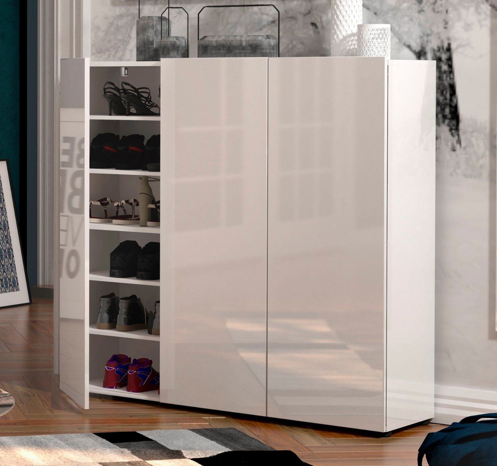 Schuhschrank »Mister« Breite 120 cm Hochglanz Lackiert